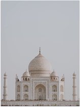 WallClassics - Poster Glanzend – Moskee Taj Mahal - India - 30x40 cm Foto op Posterpapier met Glanzende Afwerking