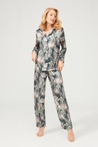 Floral Pattern superzacht satijn pyjamaset voor vrouwen - size M - cadeau voor dames - moederdag