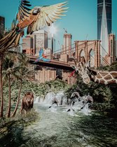 Schilderij - Dibond ophangplaat - Jungle In New York City 60x80cm