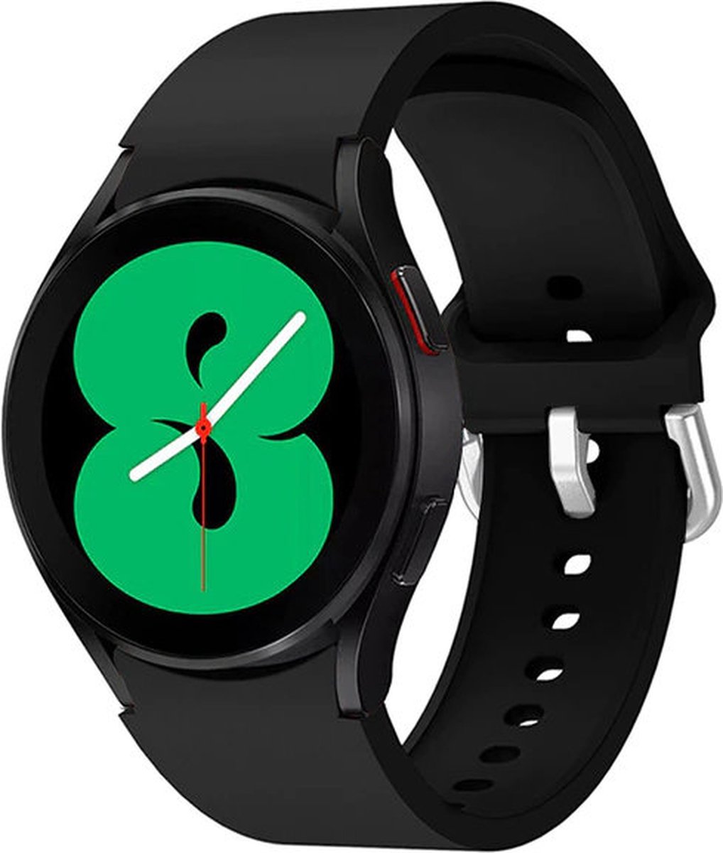 Shop4 - Bandje voor Samsung Galaxy Watch 42mm - Siliconen Luxe Zwart