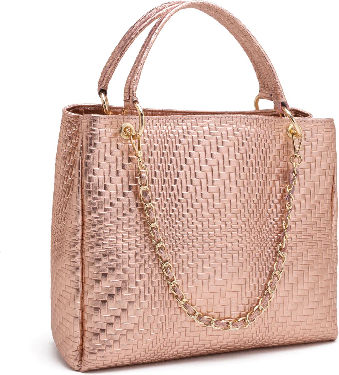 Catwalk Collection Handbags - Geweven Leren Schouder Tas voor Dames