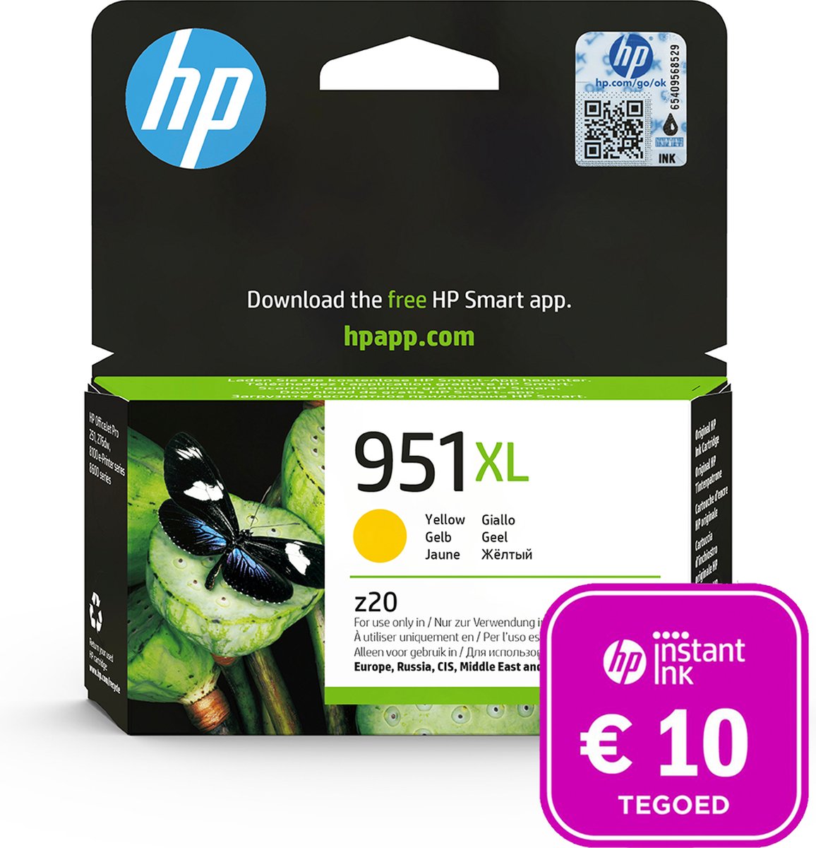 HP 951XL - Inktcartridge Geel + Instant Ink tegoed