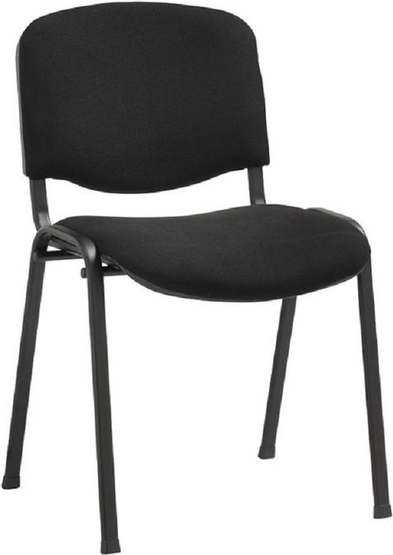 10 stuks vergaderstoel, bijzetstoel. Ideale en goedkope stoel voor vergaderruimte of wachtruimte. Alleen verkrijgbaar per 10 stuks. Kleur is zwart gestoffeerd!