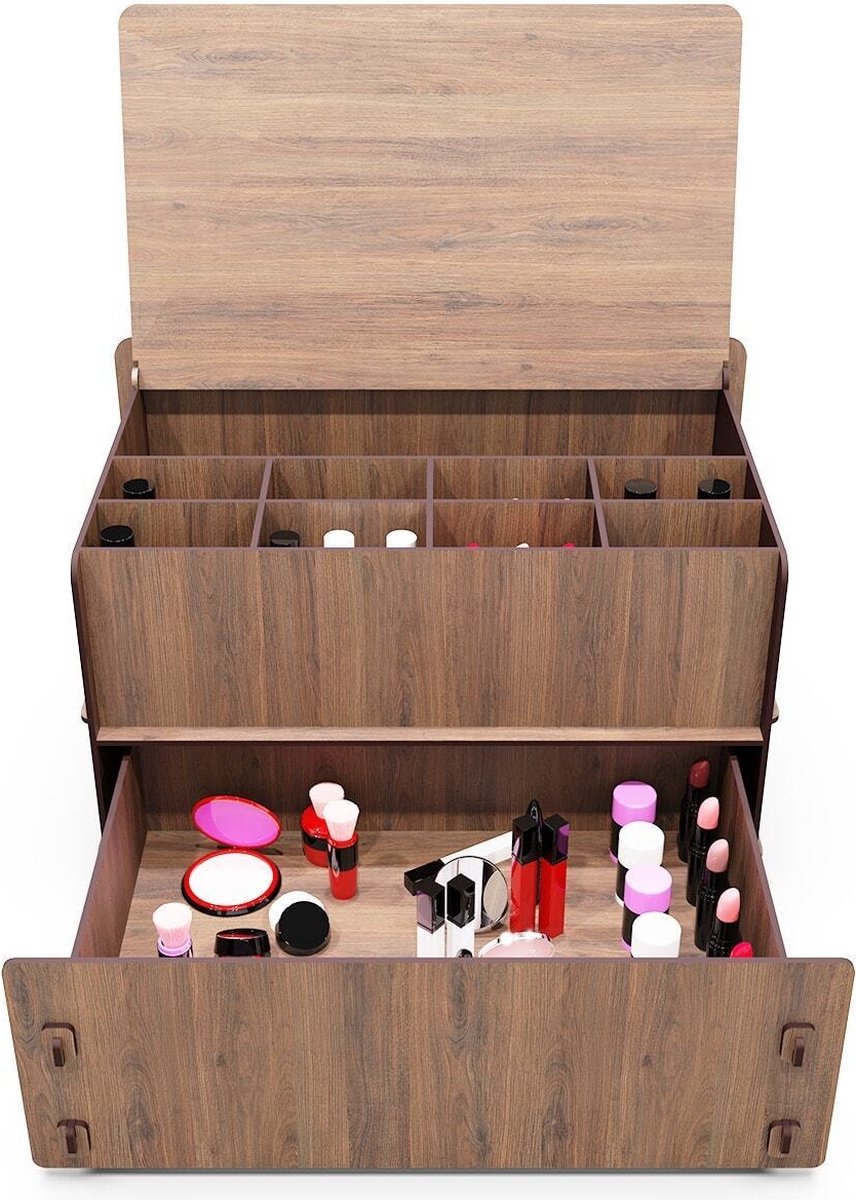KUK Design - Houten Juwelendoos met 10 Ogen - Sieraden - walnoot — cadeau in Sieraden - foto 5