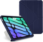 Pipetto Original Origami No1 case, geschikt voor iPad Mini 6 (2021) – met multifunctionele vouwbare cover - volledige 360˚ bescherming – geschikt voor Apple Pencil 2 - donker blauw
