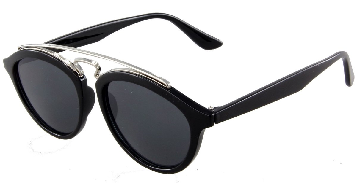 Zonnebril met Brow Bar - Glazen 52 mm - Zwart