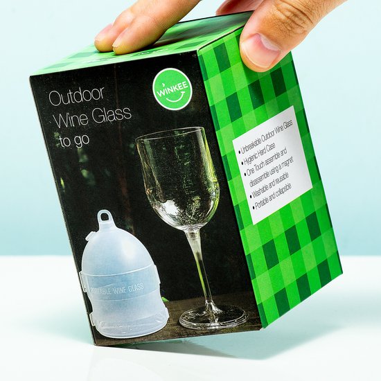 Lot De 2 Verres à Vin Pliables En Plastique - Incassables, Compacts Avec Boîte | Idéal Camping, Pique-nique, Festival