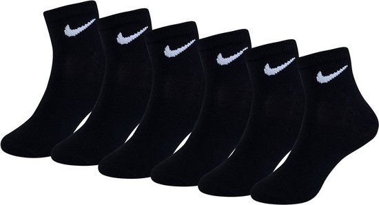 NIKE KIDS Colorful Quarter Chaussettes 6 Paires Unisexe Noir - Taille 23 1/2-27