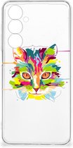 Mobiel Case Geschikt voor Samsung Galaxy A54 5G GSM Hoesje Doorzichtig Cat Color