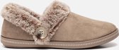 Skechers Cozy Campfire gevoerde dames pantoffels - Beige - Extra comfort - Memory Foam - Maat 38