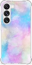 Telefoon Hoesje Geschikt voor Samsung Galaxy S23 Anti Shock Hoesje met transparante rand Watercolor Light