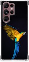 Telefoon Hoesje Geschikt voor Samsung Galaxy S23 Ultra TPU Siliconen Hoesje met transparante rand Papegaai