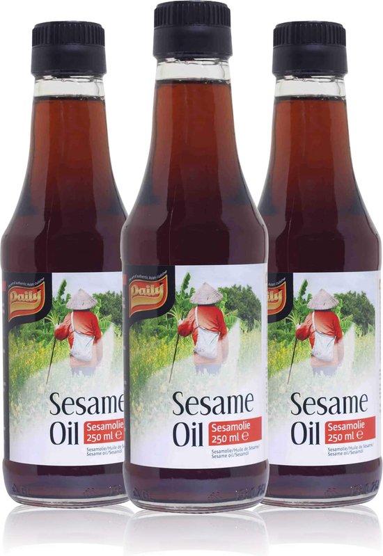 Foto: Daily 3 x 250ml sesamolie sesame oil plantaardige wokolie dressing