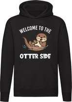 Welcome to the otter side Hoodie - dieren - natuur - lief - woordgrap - schattig - zoogdier - cute - unisex - trui - sweater - capuchon