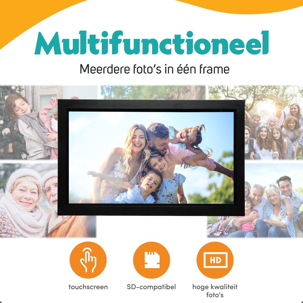 Pora&Co - Digitale fotolijst met WiFi en Frameo App - 15.6 - afbeelding 3
