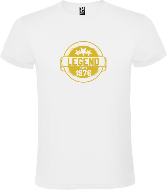 Wit T-Shirt met “Legend sinds 1976 “ Afbeelding