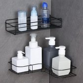doucherekje - zelfklevend - doucherekje zonder boren - badkamer rekje - badkamerrek zwart - nieuw design - stevig - badrekje - wandrek - luxe uitstraling