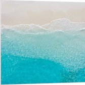 PVC Schuimplaat- Bovenaanzicht van Helderblauwe Oceaan met Golven - 80x80 cm Foto op PVC Schuimplaat