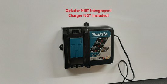 Houder Voor Makita DC18RC Oplader - Wandbevestiging - Wall Mount - ! OPLADER NIET INBEGREPEN ! - AUB Beschrijving lezen!