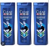 Clear Me Champion Edition Shampooing Antipelliculaire Lot de 3 x 400 ml