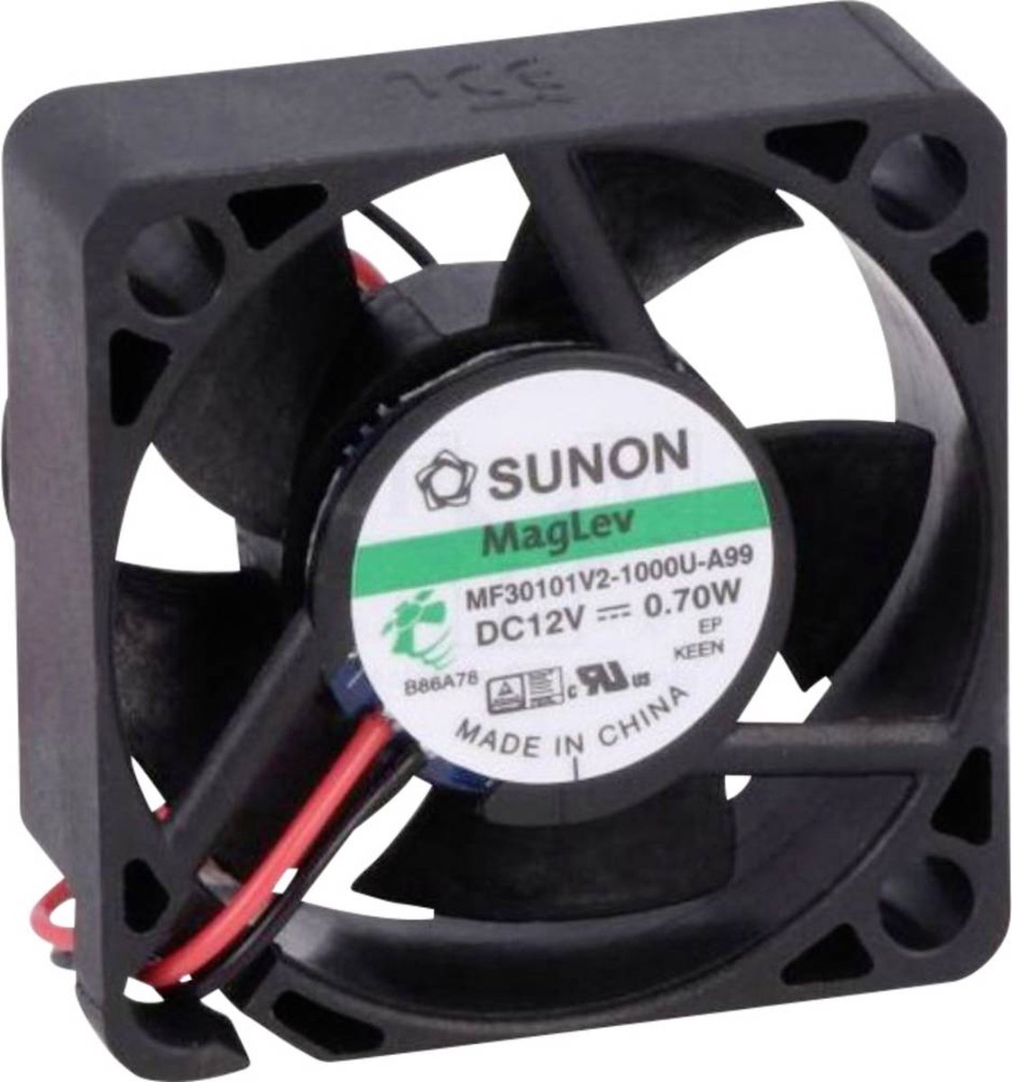 Sunon MF30101V21000UA99 Axiaalventilator 12 V/DC 7.81 m³/h (l x b x h) 30 x 30 x 10 mm