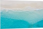 PVC Schuimplaat- Bovenaanzicht van Helderblauwe Oceaan met Golven - 120x80 cm Foto op PVC Schuimplaat