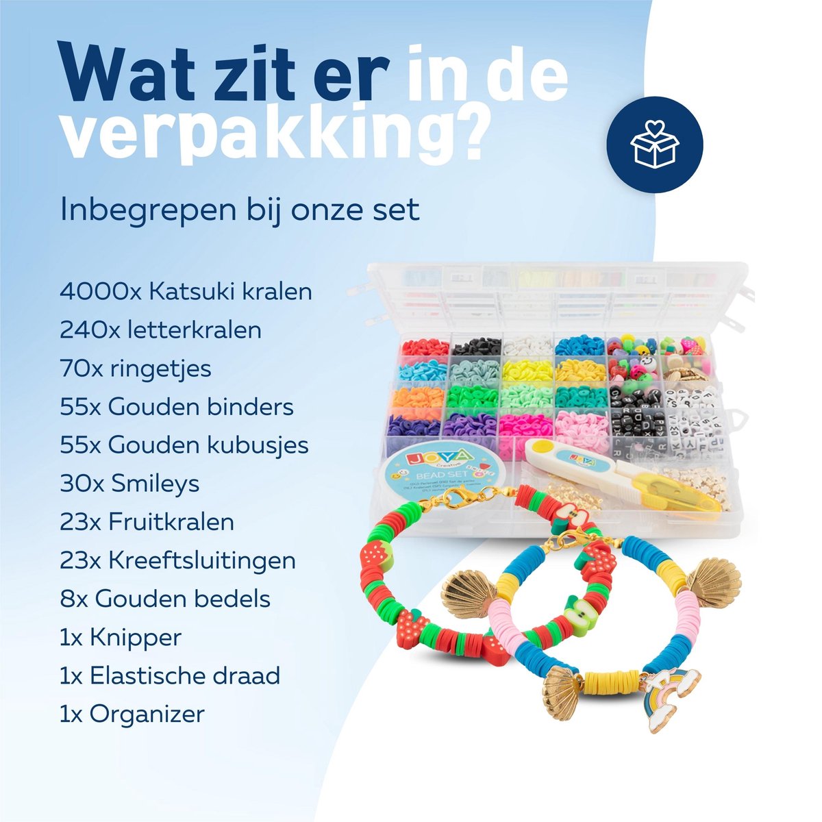 Joya Creative Armbandjes & Sieraden Maken 4500 delige XXL Set - Sieradenpakket - Knutselpakket - Kralen - DIY Knutselen Meisjes - Knutselkoffer - Incl. Elastisch Draad en Gereedschap — afbeelding 7