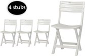 4 Chaises pliantes en plastique blanc pour l'intérieur ou l'extérieur - 4x Chaise pliante en plastique robuste | Blanc | Chaise de jardin Chaise de bistro Chaise de balcon Chaise de camping |Repliable | Détente |46cm x 41cm x 78cm | Topper!