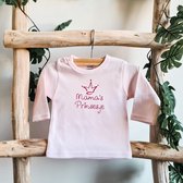 Baby shirt Licht roze met lange mouwen - Maat 62 - Mama's Prinsesje