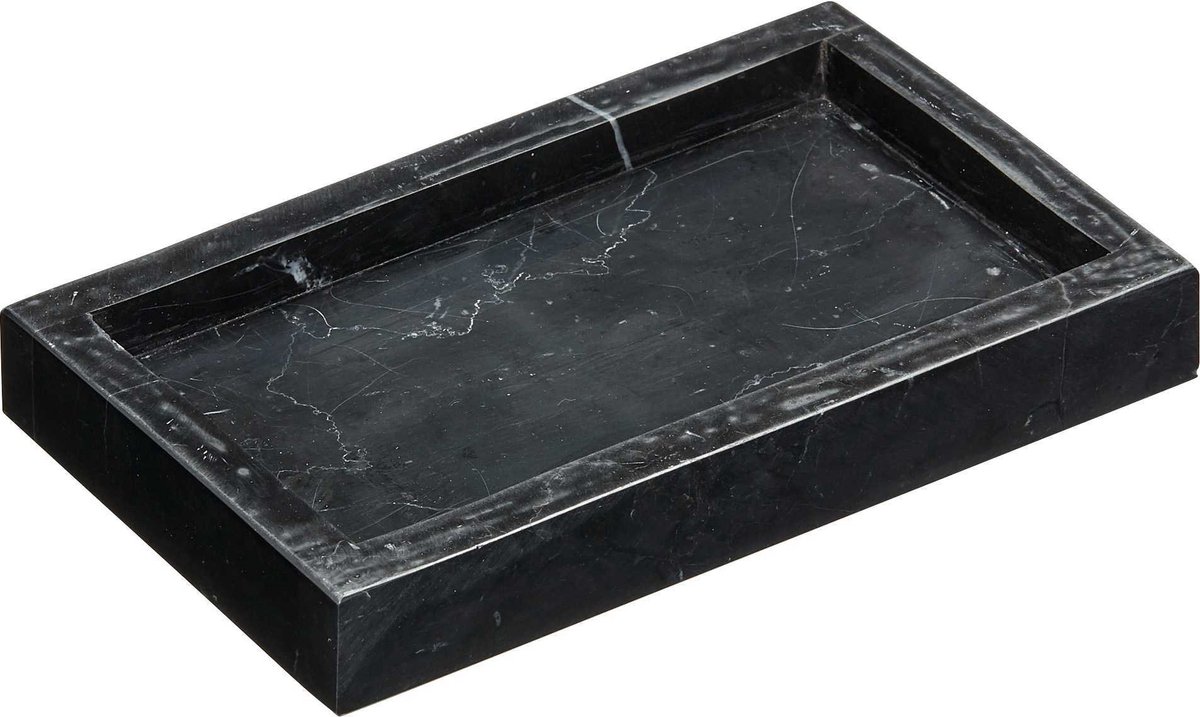 Luxe tray - marmer - zwart - zeepbakje - badkamer - keuken - woonkamer - 15 x 9 x 2 cm