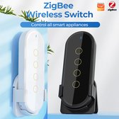 Tuya Wifi Zigbee - Intelligente Draadloze Scène Touch Switch - Home Licht - Afstandsbediening - 2.5D Gebogen Gehard Glas Fluorescerend. Zwart