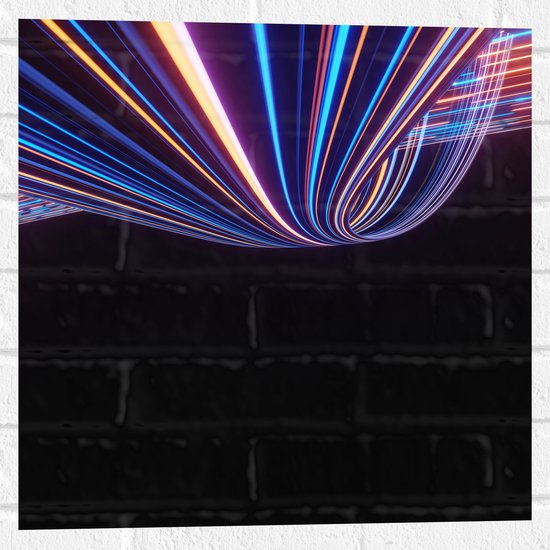 Muursticker - Abstracte Neonkleurige Lijnen - 50x50 cm Foto op Muursticker
