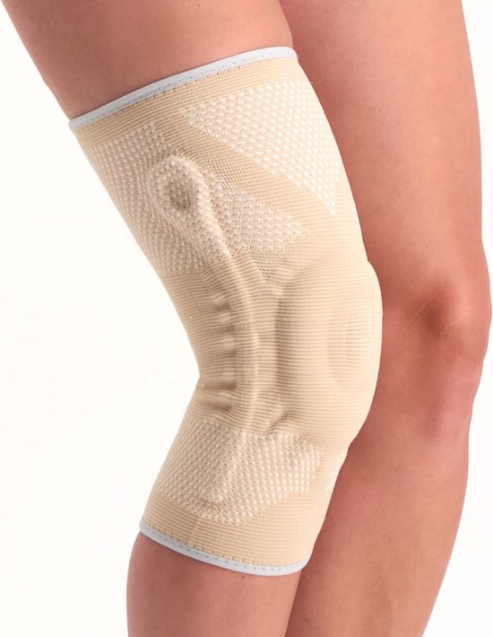 Dunimed Premium kniebrace met baleinen - Lichtgewicht (In zwart en beige) Beige