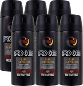 Axe dark temptation Body Spray - 150 ml - deodorant - 6 st - Voordeelverpakking
