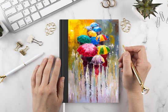 Carnet - Cahier d'écriture - Peinture - Parapluie - Peinture à l'huile - Carnet - Format A5 - Bloc-notes