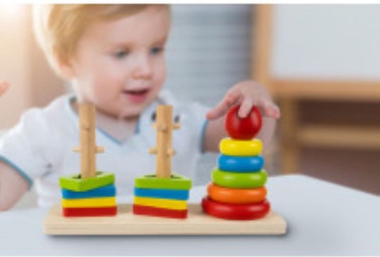 Houten puzzel- Houten blokken/vormen sorteren van Primi Passi — afbeelding 5