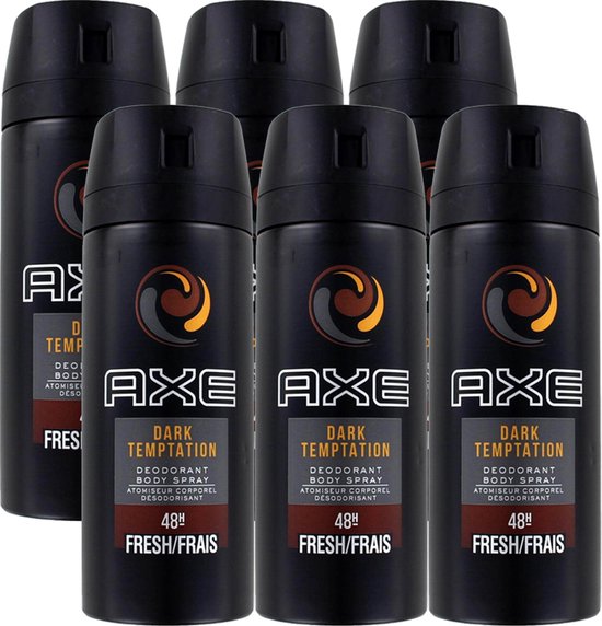 AXE Dark Temptation Deodorant - 6 x 150 ml - Voordeelverpakking