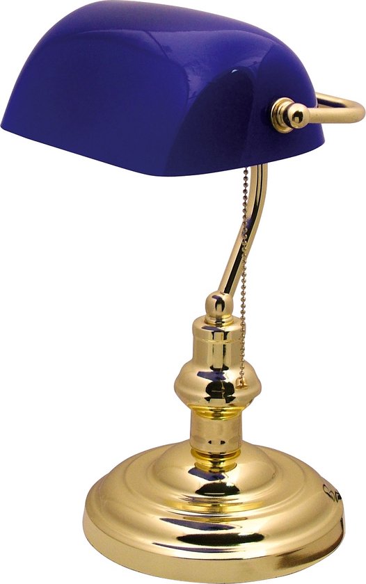 Tafellamp - Classic - Blauw Goud Kleur - Banker - E27 Fitting