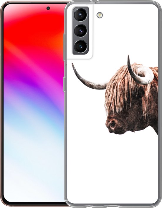 Coque Samsung Galaxy S21 Plus - Highlander écossais - Corne - Portrait - Siliconen