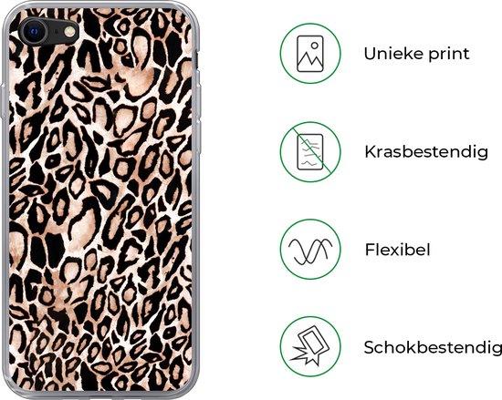 Coque iPhone 7 - Imprimé panthère - Zwart - Taches - Siliconen