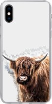 Coque pour iPhone Xs - Highlander écossais - Peinture - Grijs - Coque en Siliconen téléphone