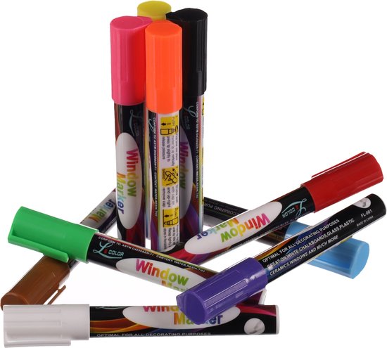 Marqueurs à craie - stylos à fenêtre - marqueurs à craie - stylos à dessin  pour... | bol.com