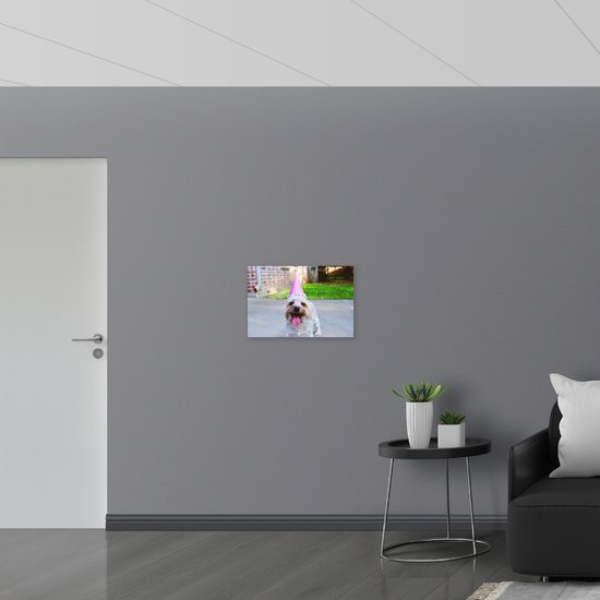 WallClassics - Poster Glossy - Chien Festif - 60x40 cm Photo sur Papier Poster avec Finition Brillante