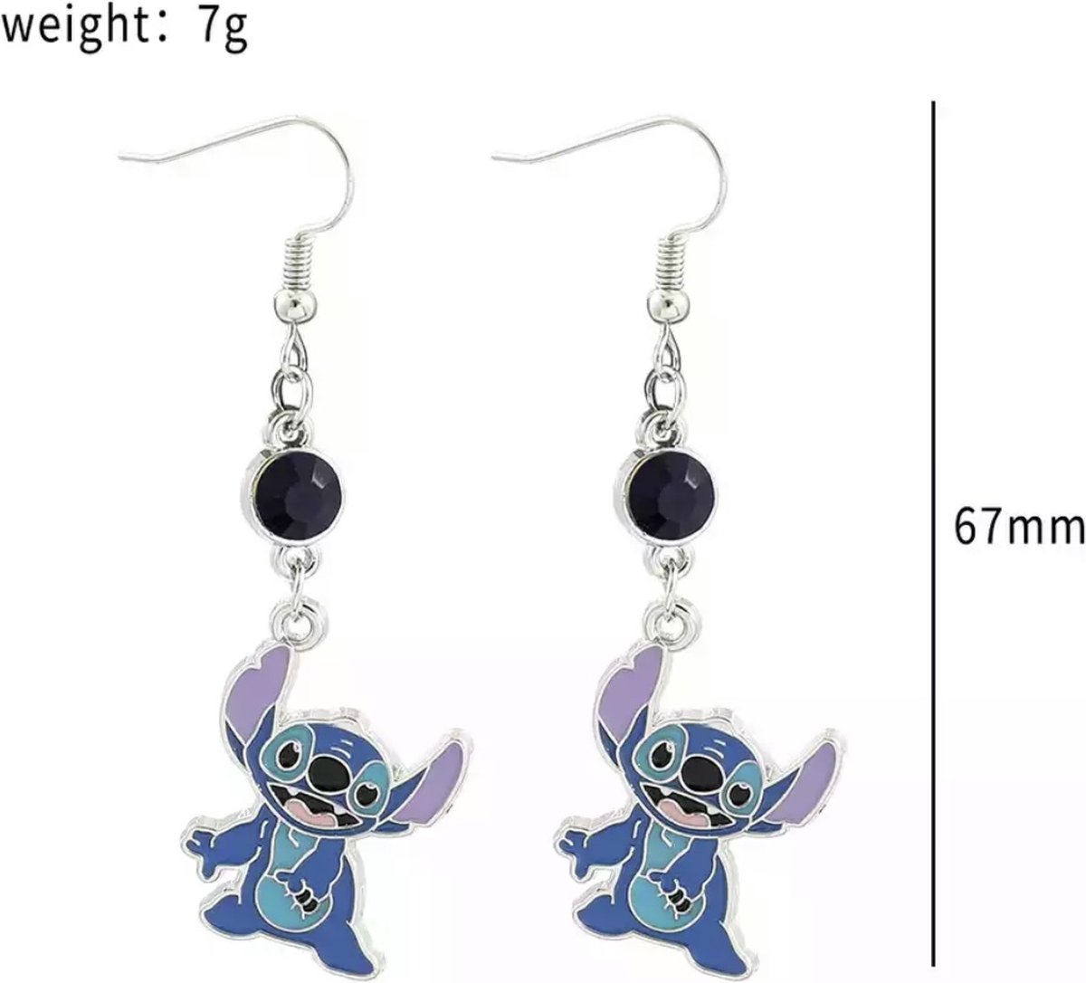 Boucles d'oreilles Stitch, collier Lilo and Stitch, collier Stitch