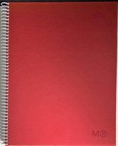 Miquelrius - Carnet A4 Design Rouge - 80 feuilles - papier blanc quadrillé avec perforation 4 trous