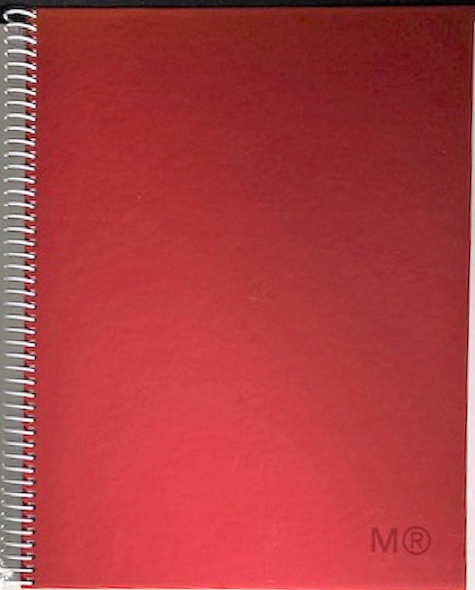 Miquelrius - Notebook A4 Design Rood - 80 vel - geruit wit papier met 4-gaatsperforatie