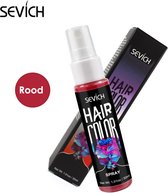 RODE Haar Kleur Spray - Haarspray - HaircolorSpray – Direct natuurlijke haarkleur - Wasbaar-Feest verf – Tijdelijke Haarkleur - Carnaval - Haarspray - Waterbasis – Kleur: ROOD