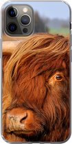 Coque iPhone 12 Pro - Highlander écossais - Herbe - Arbre - Coque en Siliconen