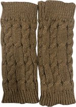 Winkrs© - Vingerloze Handschoenen Bruin - Gebreide Polswarmers Acryl - Dames - Warm & Comfortabel