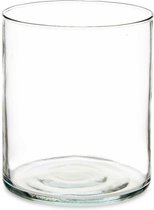 Giftdecor Bloemenvaas - cilinder vorm - transparant glas - 17 x 20 cm - vaas